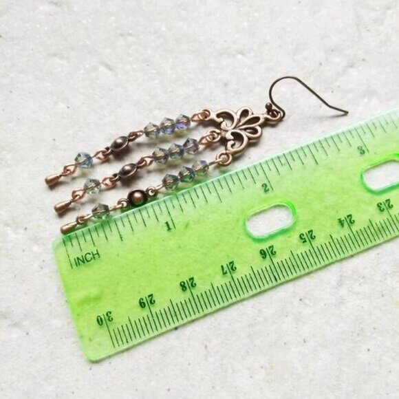 Sparkling Blue Chandelier Dangle Earrings! Enhance + Lean into Your Femininity - Picture 5 of 8